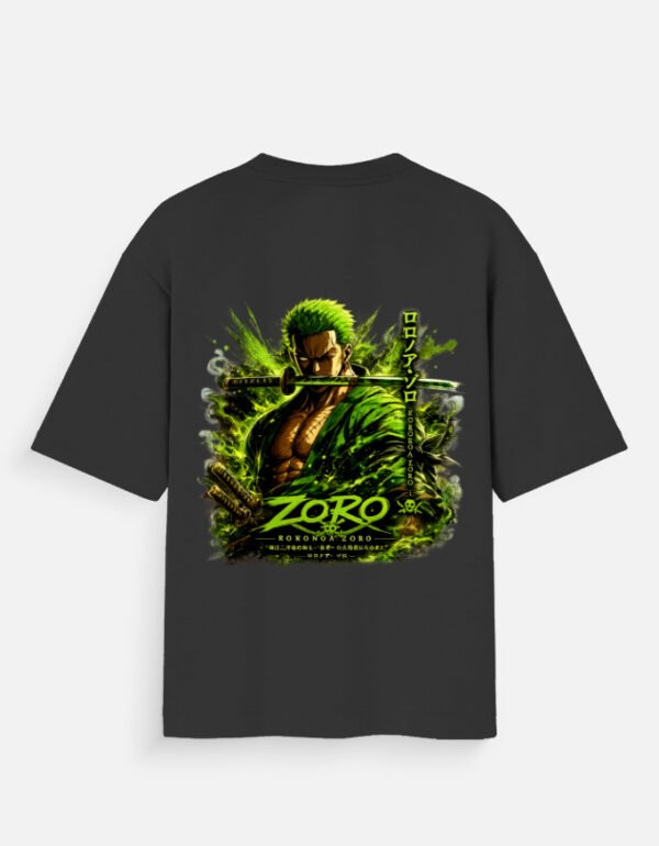 Green Demon Swordsman Oversized Graphic T-Shirt | Anime Fan Art | Unisex Drop Shoulder Tee