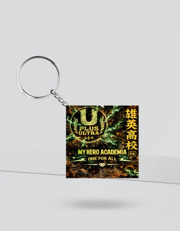 Izuku Midoriya Deku My Hero Academia Acrylic Keychain – Anime Fan Gift, Square Double-Sided Keyring